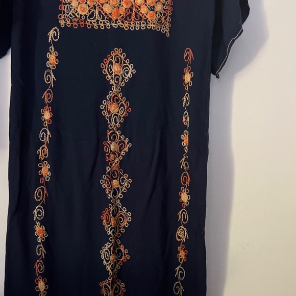 Vintage Caftan, Blue and Gold Tunic or Party Dress - Picture 3 of 14